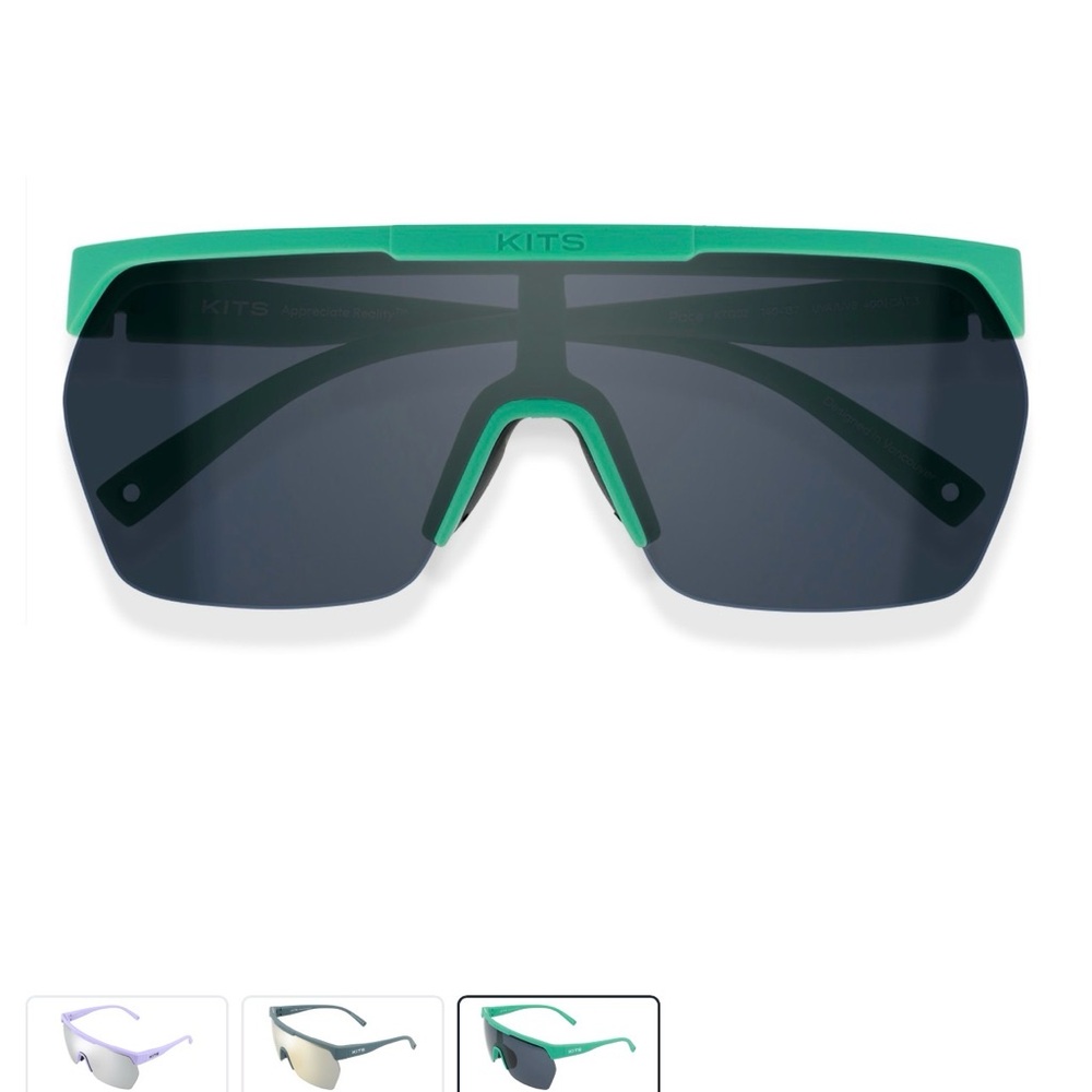Kits Teal and Black Shield Sunglasses